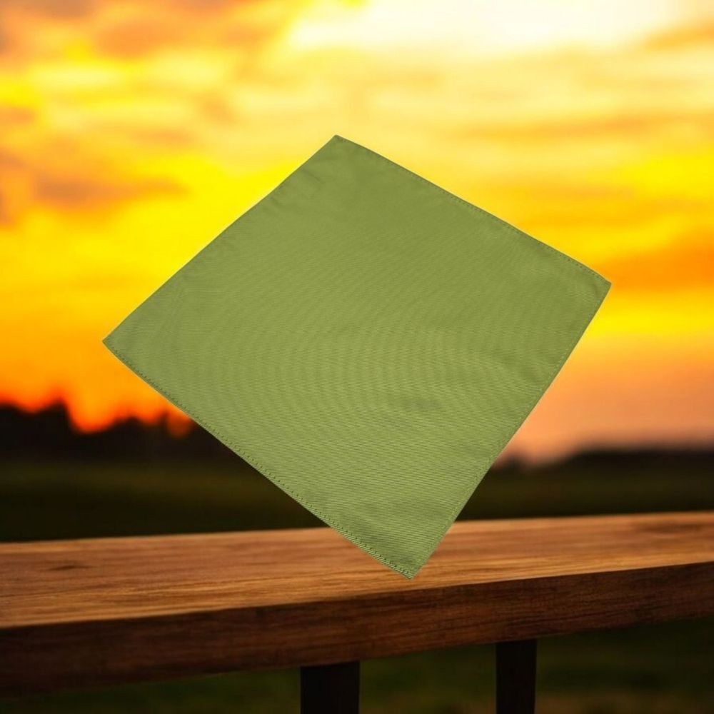 MEN'S LARR BRIO SIMPLY SOLID APPLE GREEN POCKET SQUARE.